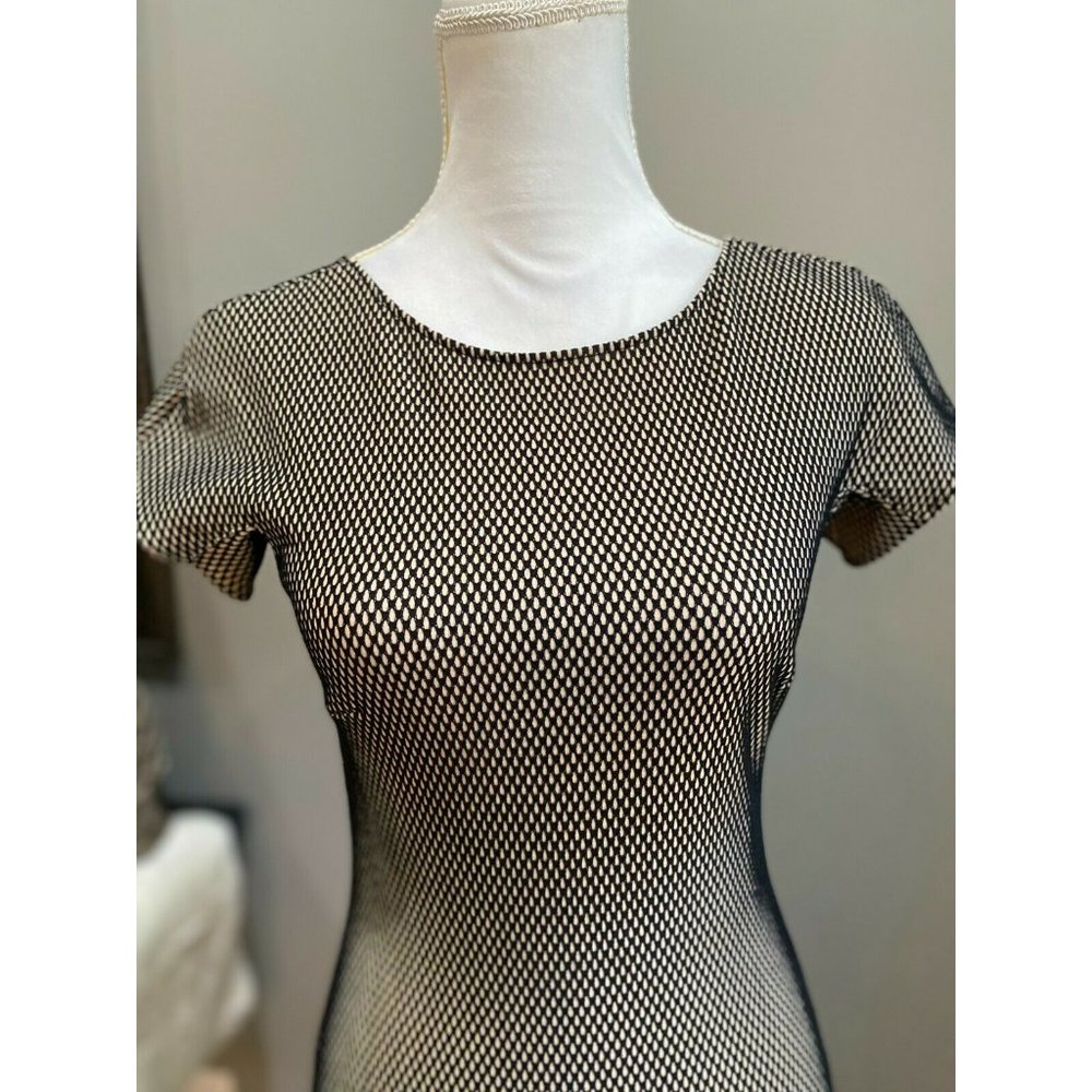 Wolford Panama Textured Fishnet Bodycon Dress 6 - Picture 7 of 9